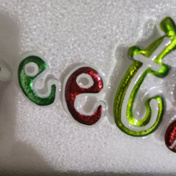 Christmas Sweets Hand Painted Glass Serving Tray 14 inch. By 8 1/2" New - Picture 7 of 10